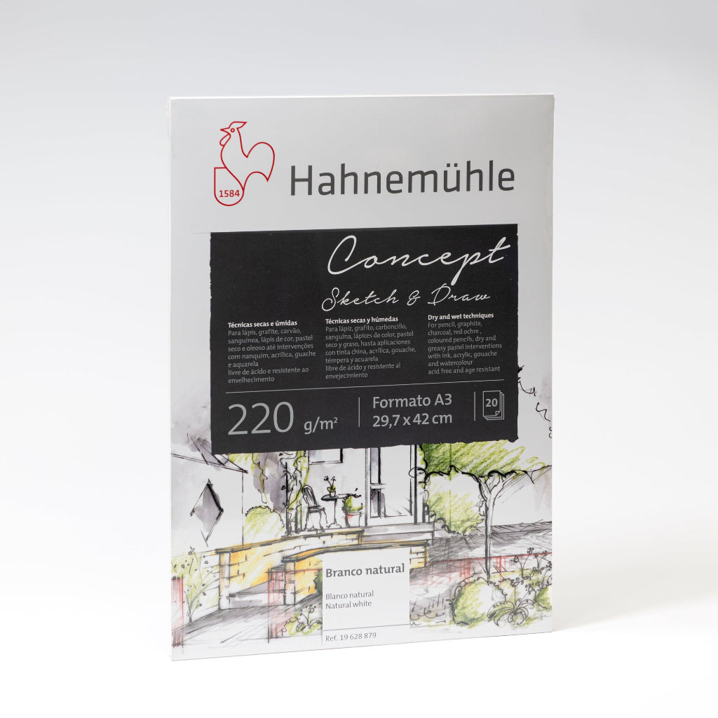 Blok hartija za suvi i vodeni tehniki, moliv, jaglen, mastilo, akril, akvarel, gvash - Concept Sketh & Draw - Cudna suma