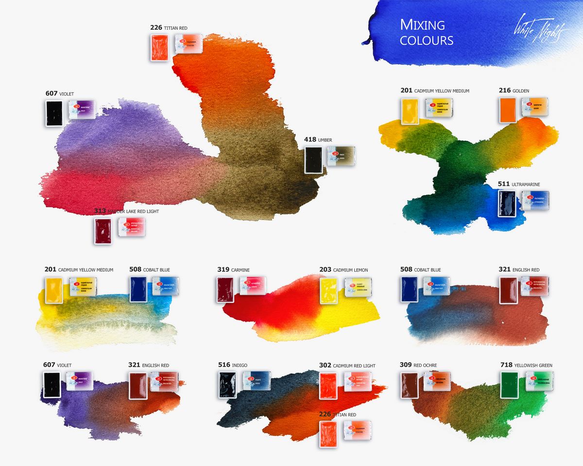 СЕТ ОД 24 АКВАРЕЛНИ БОИ - WHITE NIGHTS / NEVSKAYA PALITRA