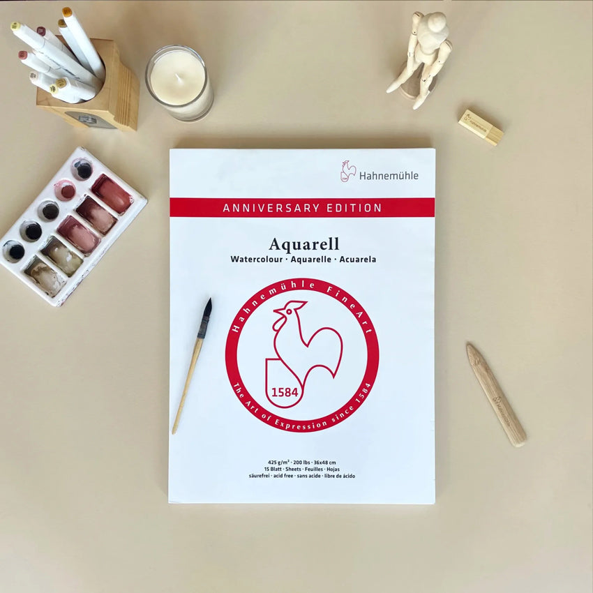 БЛОК / ХАРТИЈА ЗА АКВАРЕЛ И ВОДЕНИ ТЕХНИКИ - HAHNEMÜHLE "ANNIVERSARY EDITION" WATERCOLOR