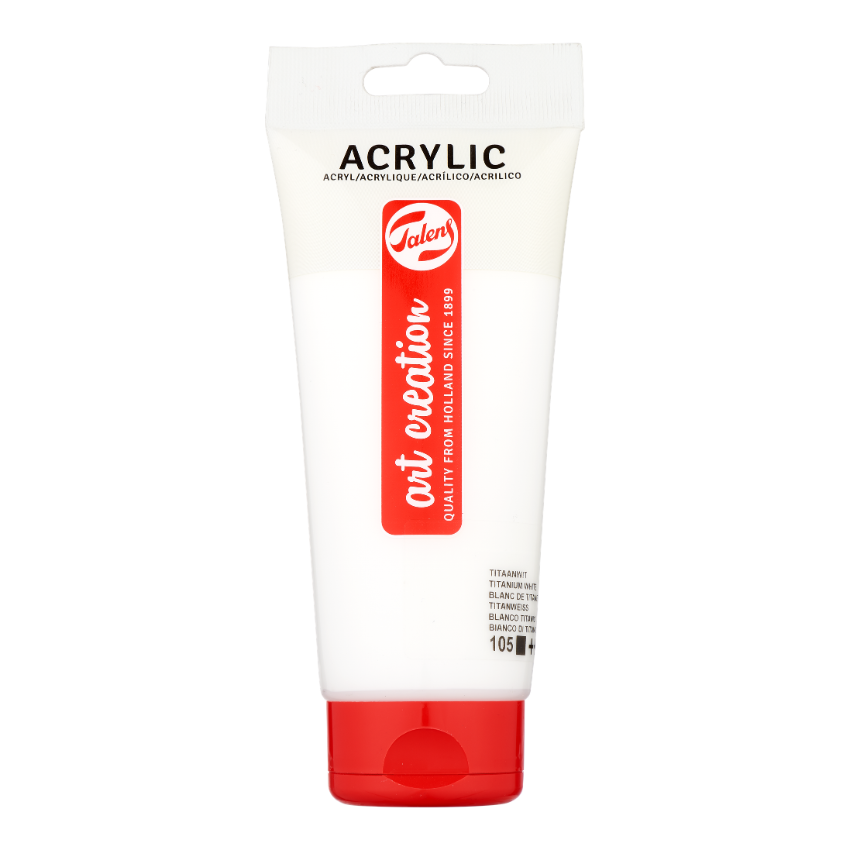 Akrilni boi na parche - Bela boja - Tubi 75 ml - 200 ml / Tegla 750 ml | 105 - 70 ml
