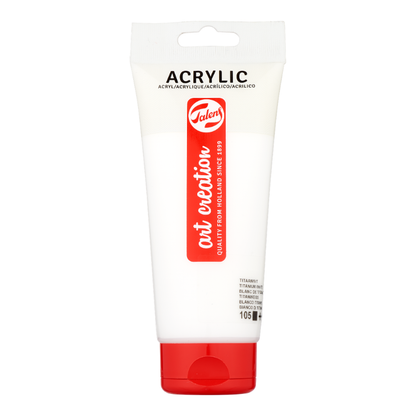 Akrilni boi na parche - Bela boja - Tubi 75 ml - 200 ml / Tegla 750 ml | 105 - 70 ml