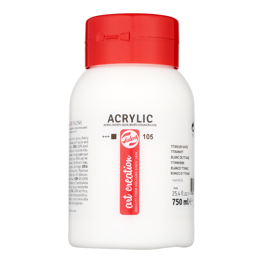 Akrilni boi na parche - Bela boja - Tubi 75 ml - 200 ml / Tegla 750 ml | 105 - 750 ml