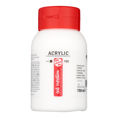 Akrilni boi na parche - Bela boja - Tubi 75 ml - 200 ml / Tegla 750 ml | 105 - 750 ml