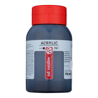 Akrilni boi za slikanje na parce - Crna boja | Акрилни бои за сликање на парче - Црна боја | 750ml - 701