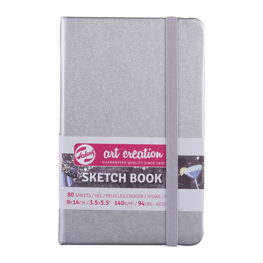 Skicnik - Tefter - Notes za skiciranje - Shiny Silver | Скицник  Тефтер - Нотес за скицирање | 9x14 cm 