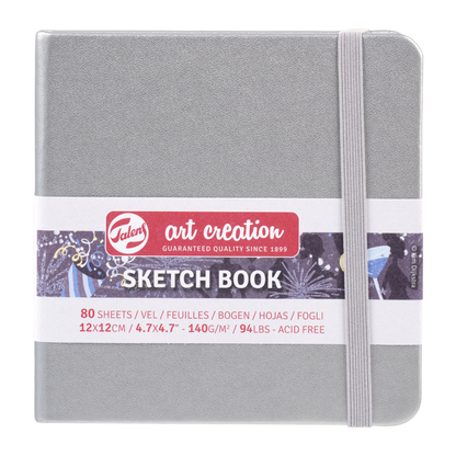 Skicnik - Tefter - Notes za skiciranje - Shiny Silver | Скицник  Тефтер - Нотес за скицирање | 12x12 cm 