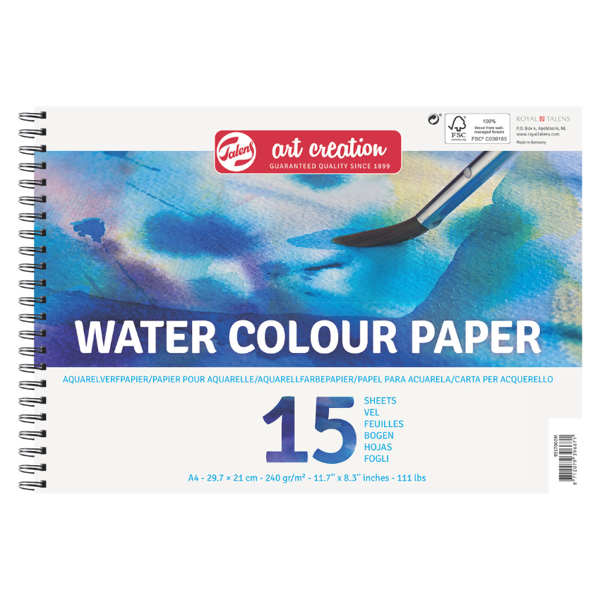 Blok - hartija za akvarel i vodeni tehniki - Talens Art Creation Watercolour Paper | Блок - хартија за акварел и водени техники | A4 - 29.7 x 21 cm