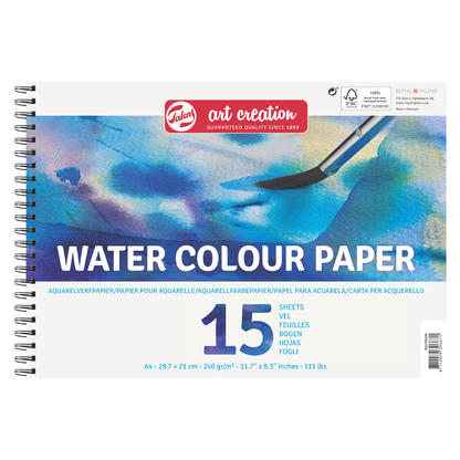 Blok - hartija za akvarel i vodeni tehniki - Talens Art Creation Watercolour Paper | Блок - хартија за акварел и водени техники | A4 - 29.7 x 21 cm