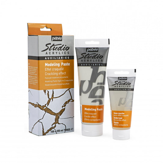 паста за ефект на напукнување | паста за текстура | подлога за акрил | modeling paste | acrylic modeling paste | acrylic auxiliaries | pasta za reljef | pasta za impasto | паста за рељеф | паста за импасто ефект | set 100 + 250 ml