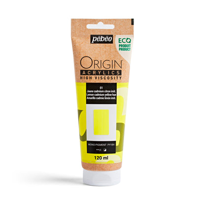 Pebeo Origin Acrylics - акрилни бои - акрилна боја - туба 120 мл - Жолта акрилна боја - Чудна шума - Скопје - Македонија - уметнички бои