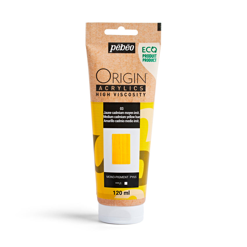 Pebeo Origin Acrylics - акрилни бои - акрилна боја - туба 120 мл - Жолта акрилна боја - Чудна шума - Скопје - Македонија - уметнички бои