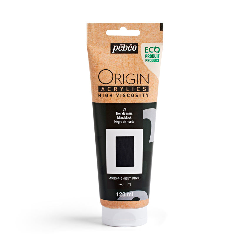 Pebeo Origin Acrylics - акрилни бои - акрилна боја - туба 120 мл - црна акрилна боја - Чудна шума - Скопје - Македонија - уметнички бои - бои за уметници