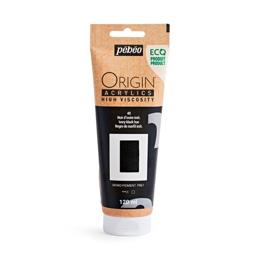 Pebeo Origin Acrylics - акрилни бои - акрилна боја - туба 120 мл - црна акрилна боја - Чудна шума - Скопје - Македонија - уметнички бои - бои за уметници