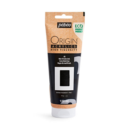 Pebeo Origin Acrylics - акрилни бои - акрилна боја - туба 120 мл - црна акрилна боја - Чудна шума - Скопје - Македонија - уметнички бои - бои за уметници