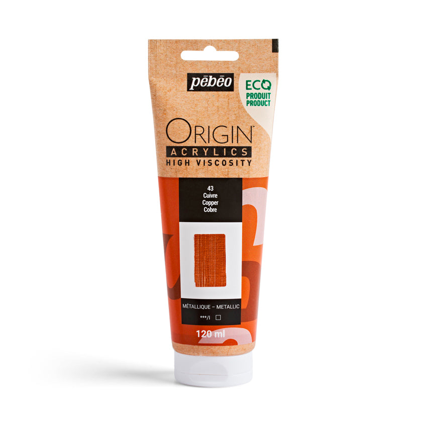 Pebeo Origin Acrylics - акрилни бои - акрилна боја - туба 120 мл - бакарна бронзена акрилна боја - Чудна шума - Скопје - Македонија - уметнички бои - бои за уметници