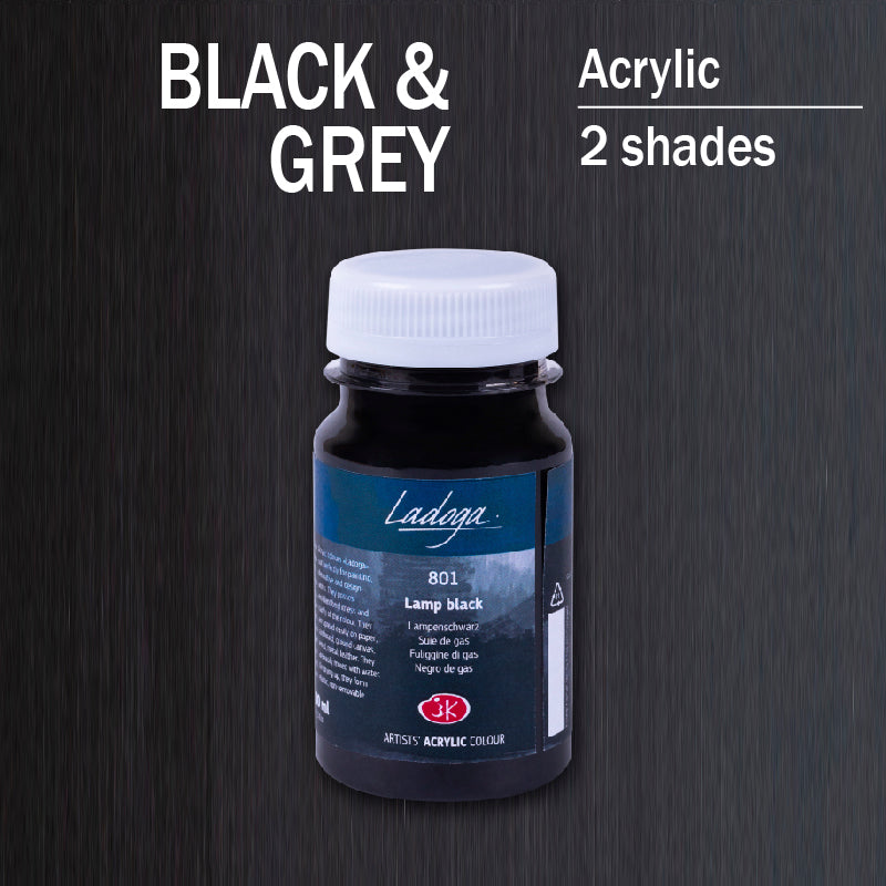 Akrilni boi na parce - Crna i siva boja | Акрилни бои на парче - Црна и сива боја