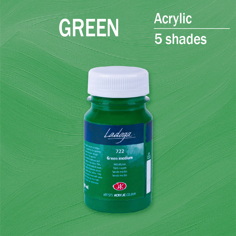 Akrilni boi na parce - Zelena boja | Акрилни бои на парче - Зелена боја