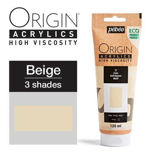 Pebeo Origin Acrylics - акрилни бои - акрилна боја - туба 120 мл - Беж акрилна боја - Чудна шума - Скопје - Македонија - уметнички бои