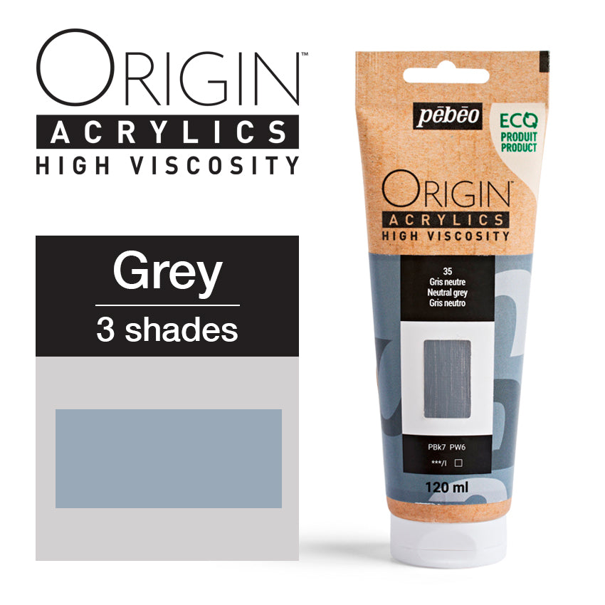 Pebeo Origin Acrylics - акрилни бои - акрилна боја - туба 120 мл - сива акрилна боја - Чудна шума - Скопје - Македонија - уметнички бои - бои за уметници