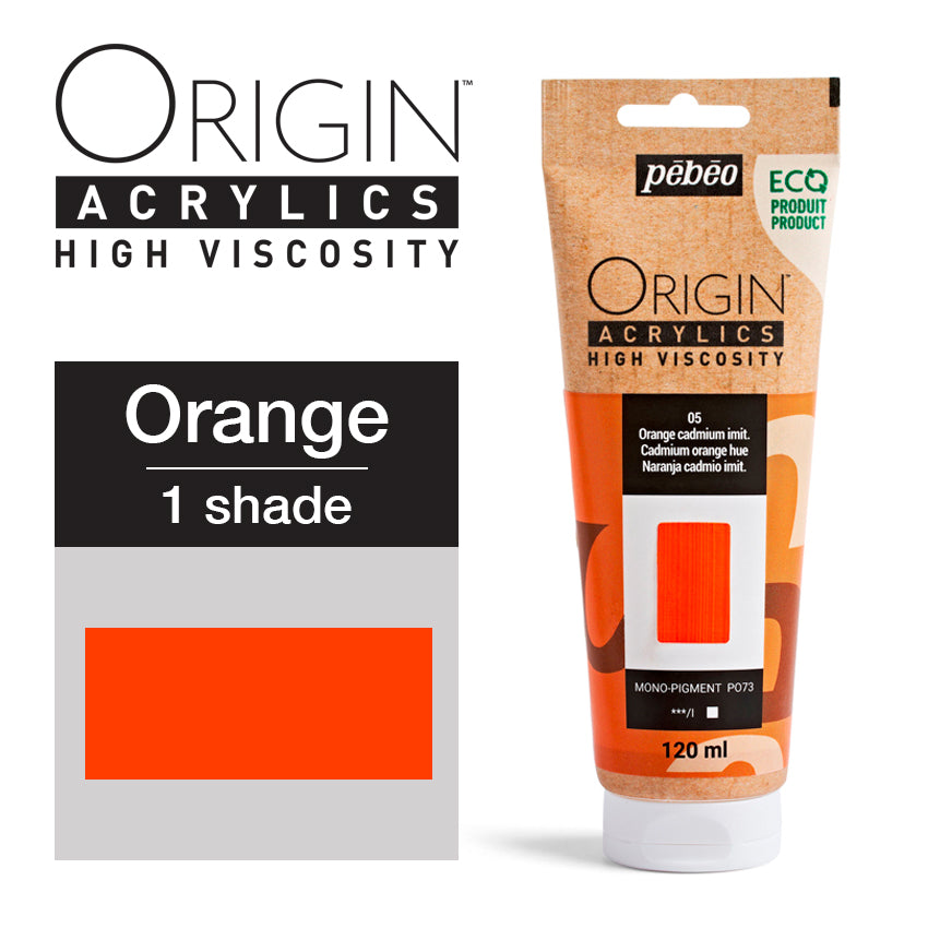 Pebeo Origin Acrylics - акрилни бои - акрилна боја - туба 120 мл - портокалова акрилна боја - Чудна шума - Скопје - Македонија - уметнички бои