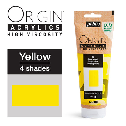 Pebeo Origin Acrylics - акрилни бои - акрилна боја - туба 120 мл - Жолта акрилна боја - Чудна шума - Скопје - Македонија - уметнички бои