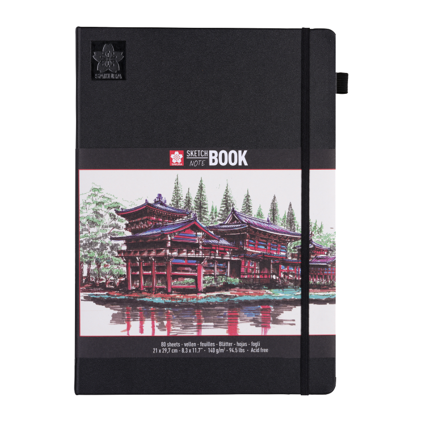 Нотес за скицирање и суви техники - скицник со крем-бели страници - Sakura Sketch notebook cream paper 21x29,7cm - A4