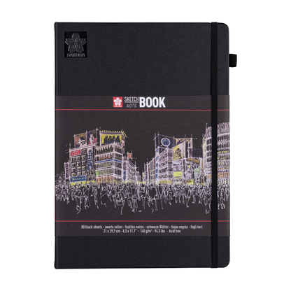 Sakura_Sketch_notebook_black_paper_-_21_x_29.7_cm_-_140_g_-_80_pages_94141005_-_skicnik_crn - Сакура скицник - Sakura skicnik - НОТЕС ЗА СКИЦИРАЊЕ SAKURA SKETCH NOTEBOOK BLACK - Скицник/нотес за скицирање и суви техники, црни страници