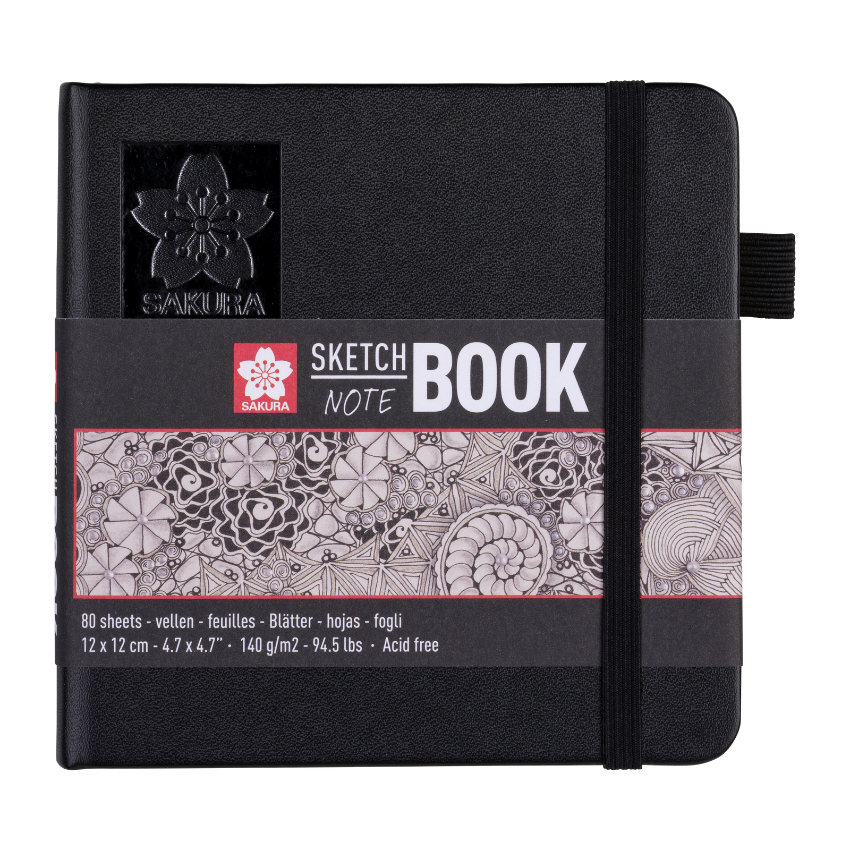 Нотес за скицирање и суви техники - скицник со крем-бели страници - Sakura Sketch notebook cream paper 12x12cm