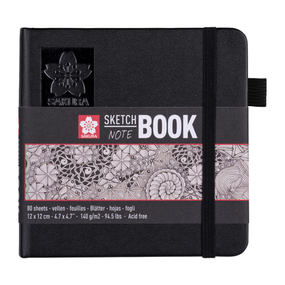 Нотес за скицирање и суви техники - скицник со крем-бели страници - Sakura Sketch notebook cream paper 12x12cm