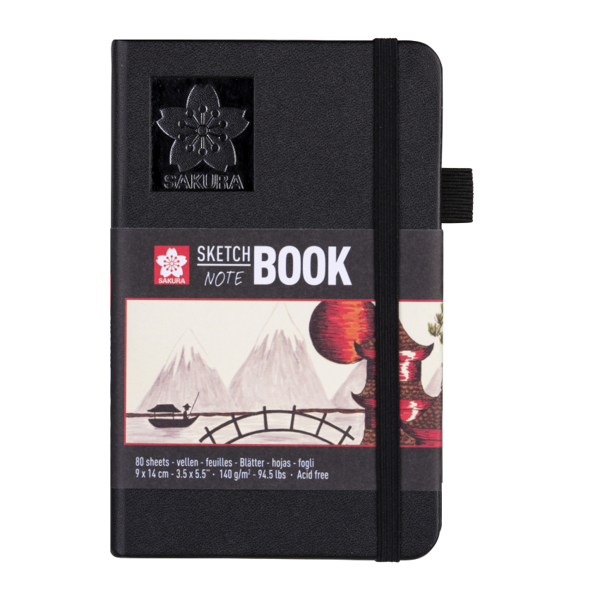 Нотес за скицирање и суви техники - скицник со крем-бели страници - Sakura Sketch notebook cream paper 9x14cm