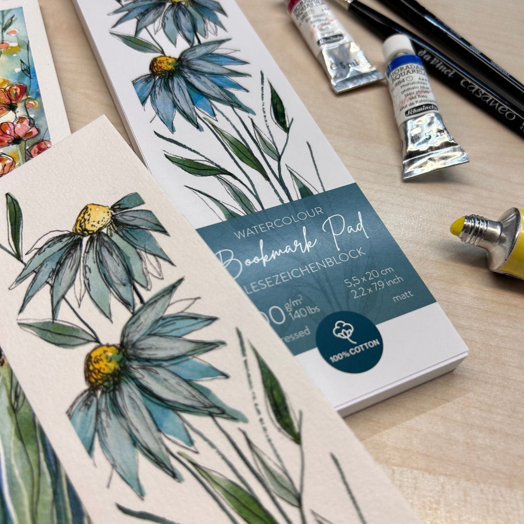 Hartija za akvarel, gvash, akril, fajnlajneri - Watercolour Bookmark Pad - Cudna suma