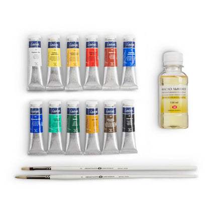 Gift-set od 12 masleni boi + 2 slikarski cetki - Ladoga - Cudna suma