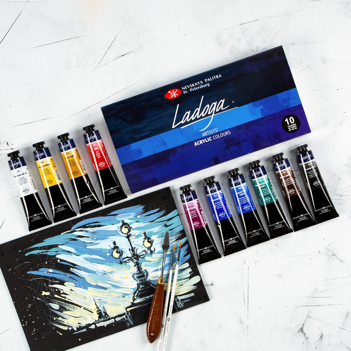 Set od 10 akrilni boi - Ladoga