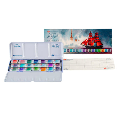Set od akvarelni boi - Metal Box Granulation - White Nights