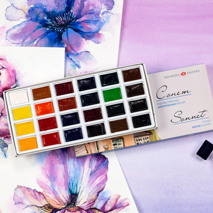Set od 24 akvarelni boi - Sonnet